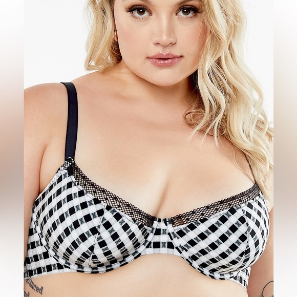 NWT Savage X Fenty Gingham Remix Unlined Plunge Bra | 34B - Picture 7 of 11